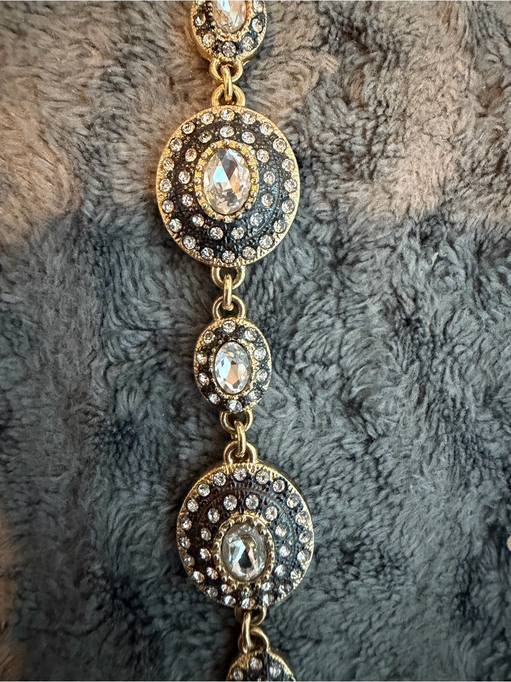 Stella & Dot Gold and Clear Crystal Disc Bracelet